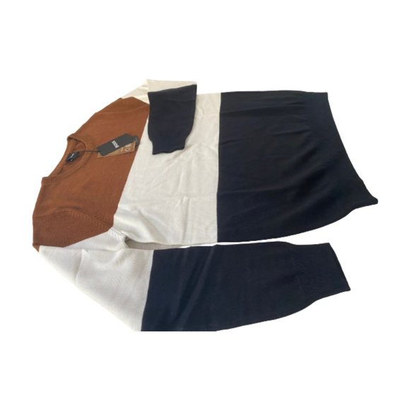 NWT Hugo Boss Men's Fine-Knit Cotton Sweater With Striped Trims Large - Picture 4 of 6